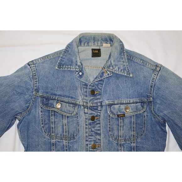 Vtg Womens Lee Rider Sanforized Union Made USA Denim Trucker Jacket 153438 Short - Picture 2 of 12